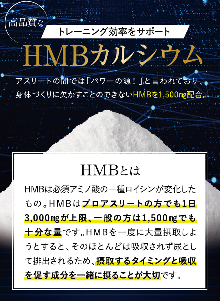 高品質なトレーニング効率をサポートHMBカルシウム
