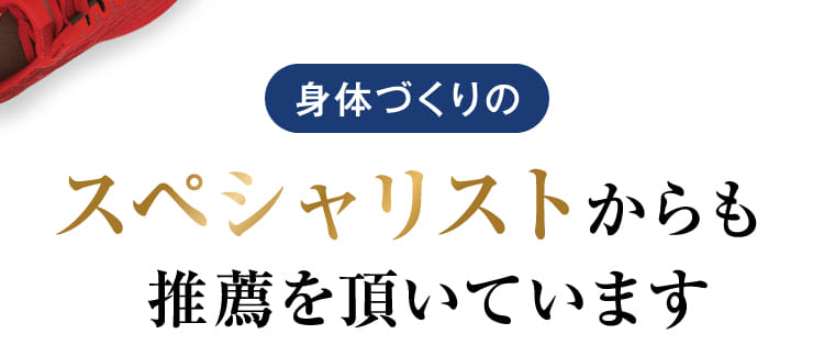 身体づくりのスペシャリストからも推薦を頂いています