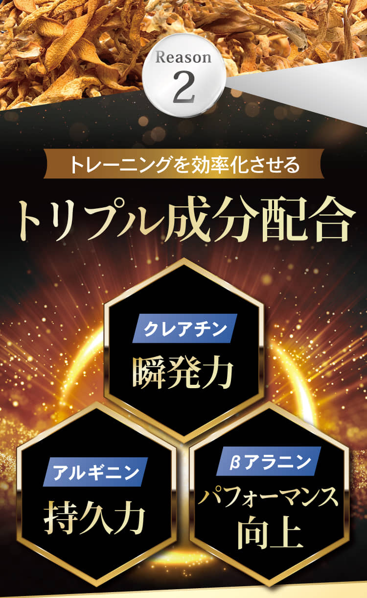 Reason2 トレーニングを効率化させるトリプル成分配合